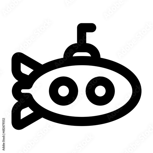 Submarine icon. Subaqueous vehicle icon photo