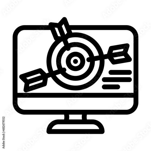targeted ads social media line icon vector. targeted ads social media sign. isolated contour symbol black illustration