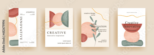 Set of abstract creative universal artistic templates. Good for poster, invitation, cover, banner, placard, brochure and other graphic design.
