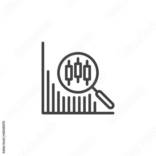 Stock market graph line icon