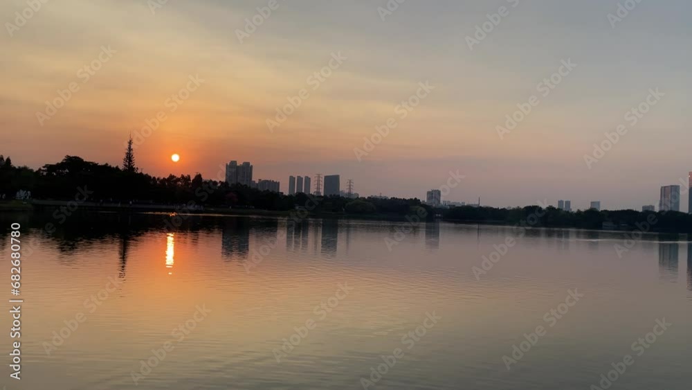 sunset over lake