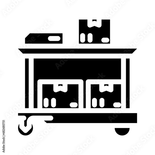 autonomous cart glyph icon vector. autonomous cart sign. isolated symbol illustration