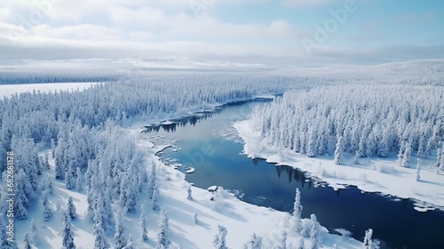 a river with snow on the banks