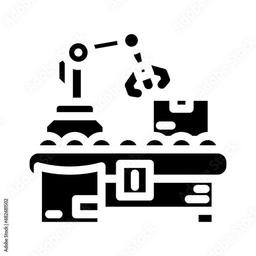 parcel sorting autonomous delivery glyph icon vector. parcel sorting autonomous delivery sign. isolated symbol illustration