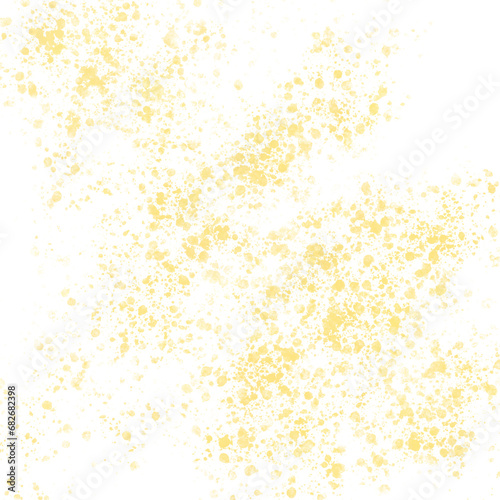 Yellow Ochre Paint Splatters. Isolated on White Background and Transparent PNG. © PixelDream
