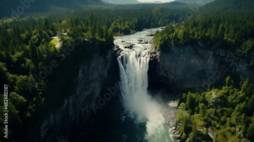 Snoqualmie Falls in a forest