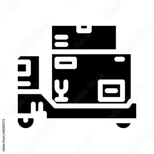 package loading autonomous delivery glyph icon vector. package loading autonomous delivery sign. isolated symbol illustration