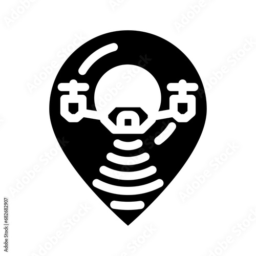 gps navigation autonomous delivery glyph icon vector. gps navigation autonomous delivery sign. isolated symbol illustration