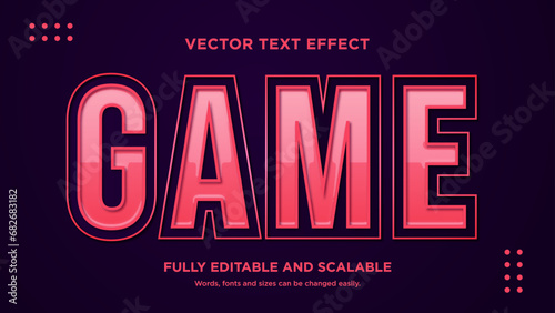 game pink editable text effect