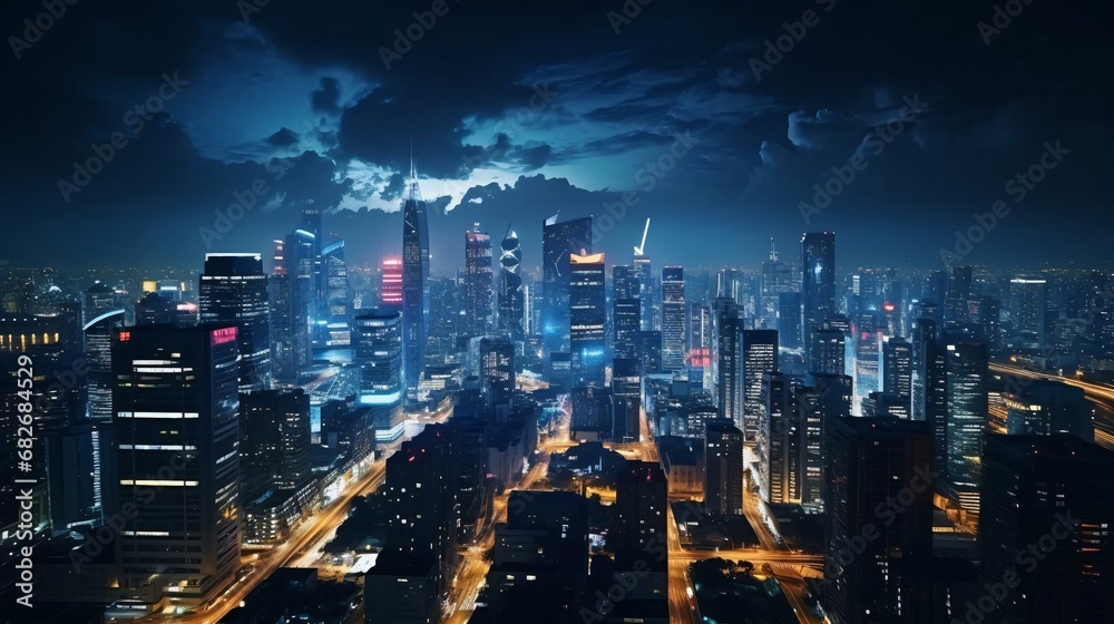 Obraz premium a city at night