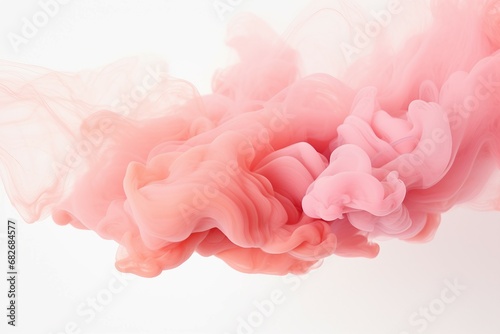Pink and Peach Smoke Cloud on white background.