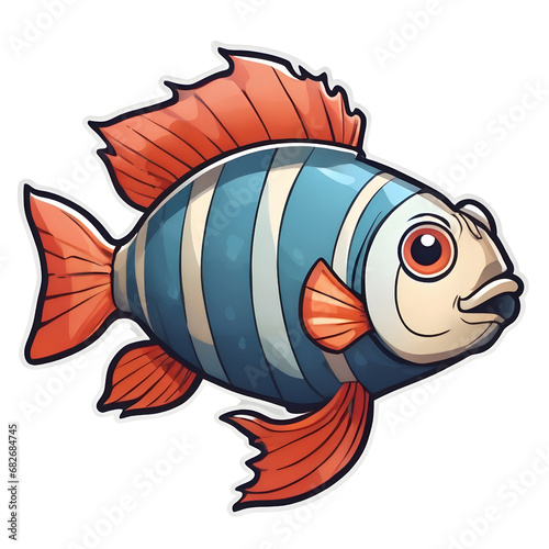 cute fish design with transparent background 