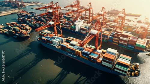 a large cargo ship in the water