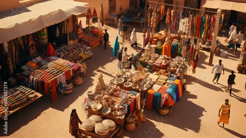 a street market with many people