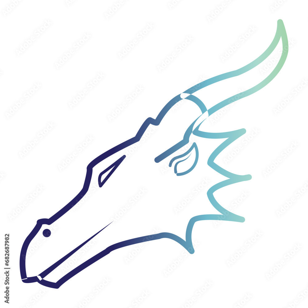 Obraz premium Dragon on line gradient style