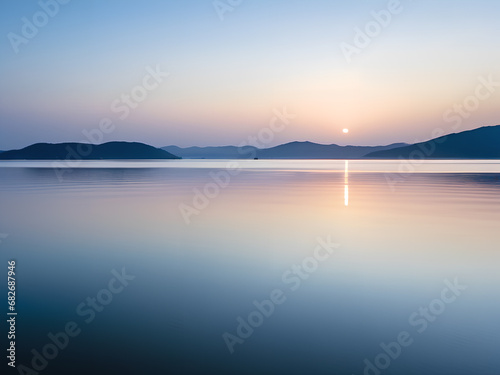 海からの日の出の風景 photo