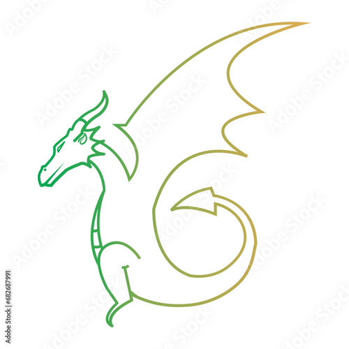 Dragon on line gradient style