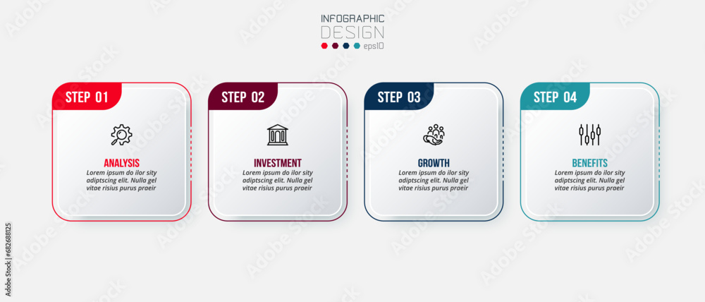 Infographic template business concept with 4 steps.
Infographic template business concept with 4 steps.