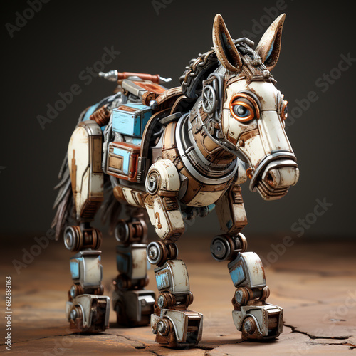 donkey 3D cartoon robot
