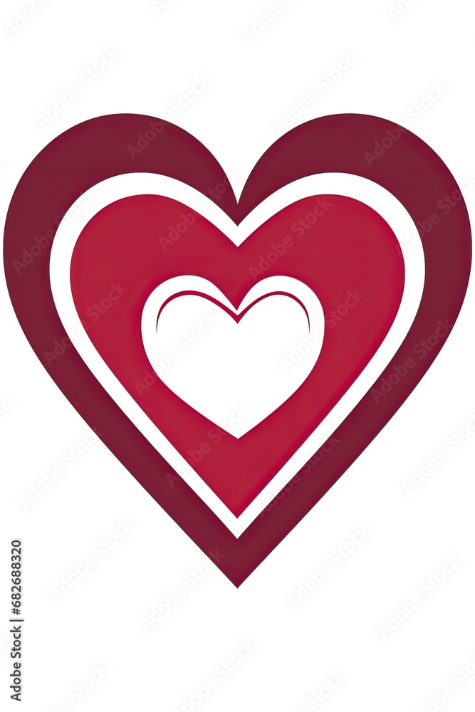 Red heart icon on white background. Love logo heart illustration Red heart icon on white background. Love logo heart illustration