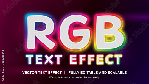 rgb rainbow text effect editable photo