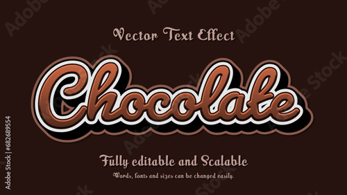 chocolate cream editable text effect