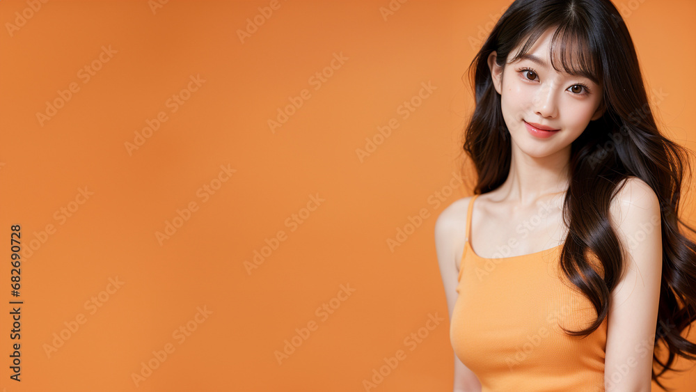 portrait of beautiful asian women wearing casual cloth, copy space. portrait of beautiful asian women wearing casual cloth, copy space.
