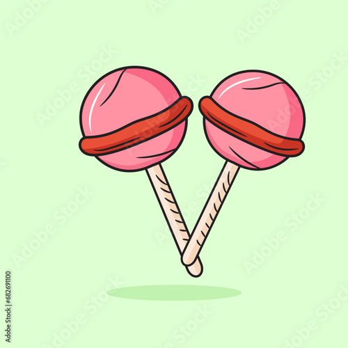 Candy Vector Icon Illustration. Flat Cartoon Style Suitable for Web Landing Page, Banner, Flyer, Sticker, Card, Background
