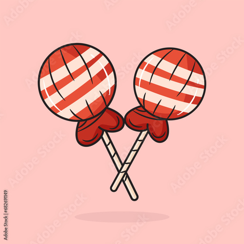 Candy Vector Icon Illustration. Flat Cartoon Style Suitable for Web Landing Page, Banner, Flyer, Sticker, Card, Background
