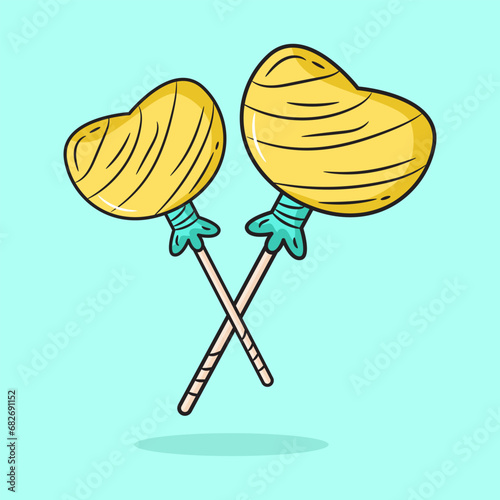 Candy Vector Icon Illustration. Flat Cartoon Style Suitable for Web Landing Page, Banner, Flyer, Sticker, Card, Background
