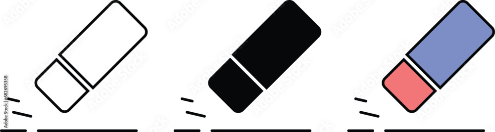 Eraser icon. Icons collection related to stationery. Lined, isolated and colored icon style. Vector illustration Eraser icon. Icons collection related to stationery. Lined, isolated and colored icon style. Vector illustration