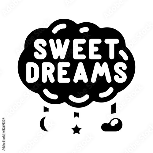 sweet dreams sleep night glyph icon vector. sweet dreams sleep night sign. isolated symbol illustration