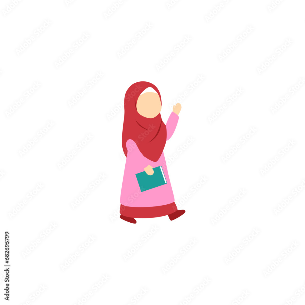 set of women with islamic hijab flat set of women with islamic hijab flat