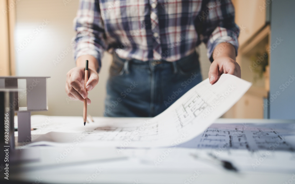 Startup Architect creative designer working with new project ideas Startup Architect creative designer working with new project ideas