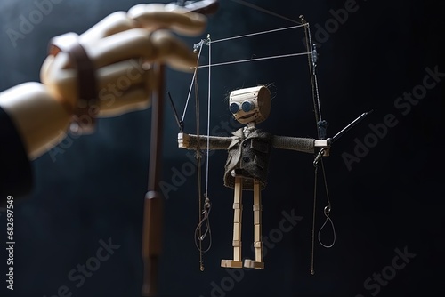 control Concept hand human rifle strings Marionette