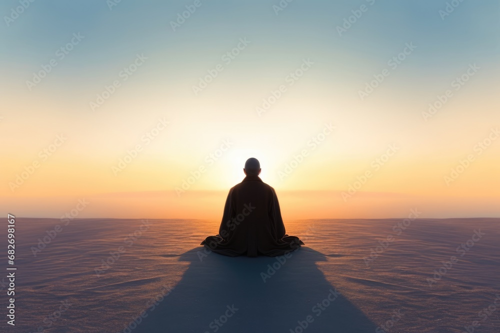 Christian prayer. Man on his knees praying on sunset background ...