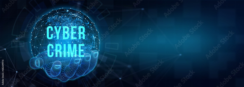 Obraz premium The concept of a cyber attack on a computer network. Cyber crime and internet privacy hacking. 3d illustration
