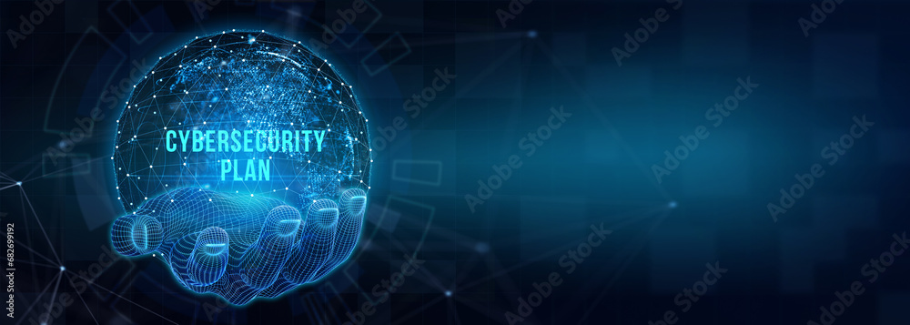 Cyber security data protection business technology privacy concept. CYBERSECURITY PLAN. 3d illustration Cyber security data protection business technology privacy concept. CYBERSECURITY PLAN. 3d illustration
