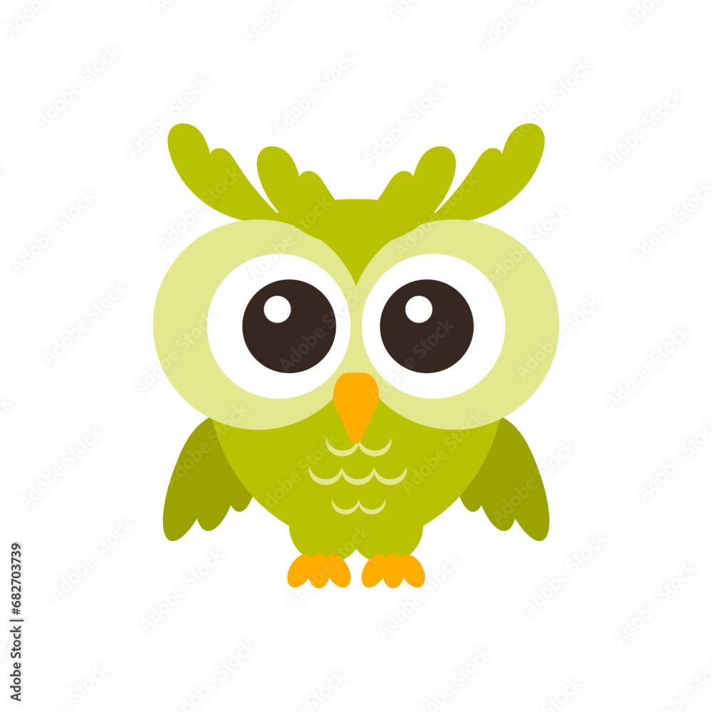 vector cute owl interested in something pattern