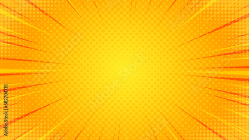 yellow sun comic abstract background