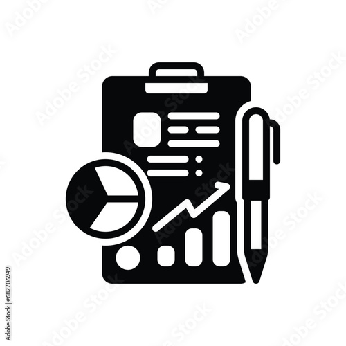 Black solid icon for report 