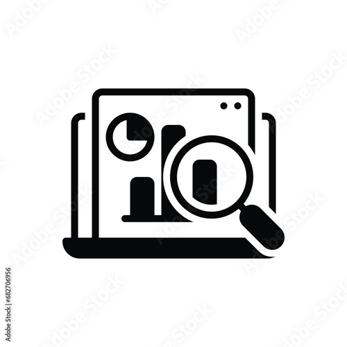 Black solid icon for research 