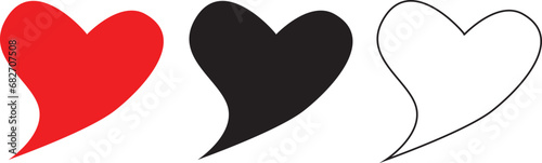 Elegant Black Heart in EPS Vector - Stylish Graphic Element for Modern Design and Creative Projects