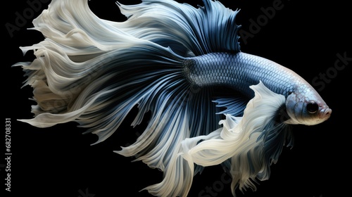Betta fish black space white isolated fishfig © lara