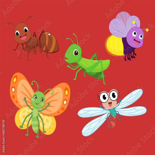set of cartoon insects © Megadez