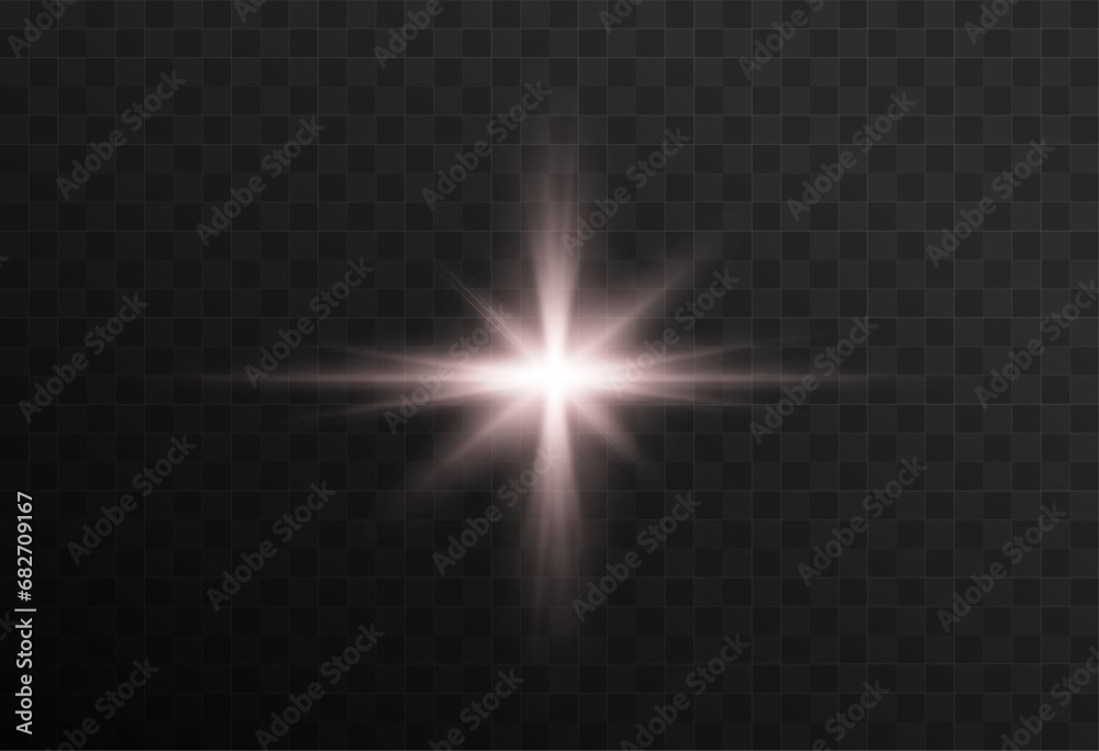 Set of realistic vector gold stars png. Set of vector suns png. Golden flares with highlights.	
