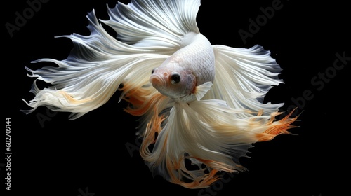 Close up of white platinum betta fish or Siamese fight © lara