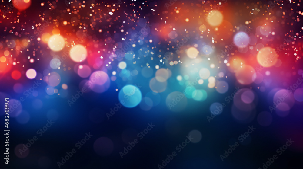 Christmas and New Year shining background. Abstract colorful bokeh background - Generative AI