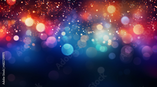 Christmas and New Year shining background. Abstract colorful bokeh background - Generative AI
