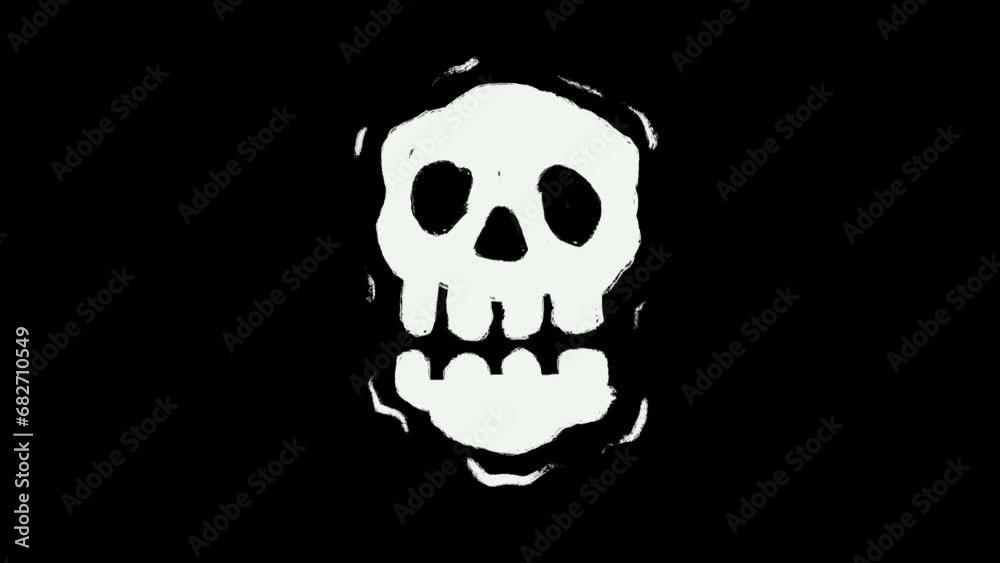 skull hand drawn 2d animation